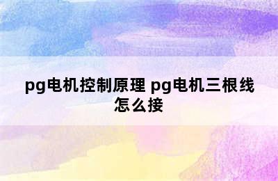 pg电机控制原理 pg电机三根线怎么接